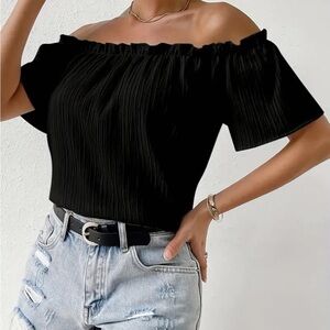 Elegant Black Off-Shoulder Top